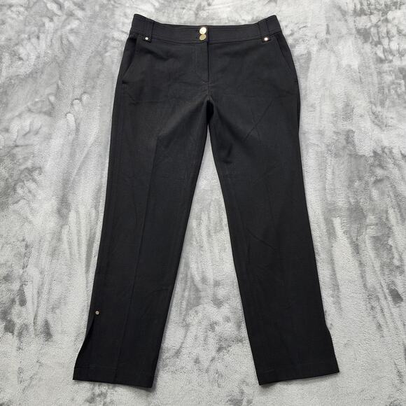 Club Monaco Pants - Club Monaco Pants Womens 8 Black Petrah Cropped Split Hem Stretch Preppy Office